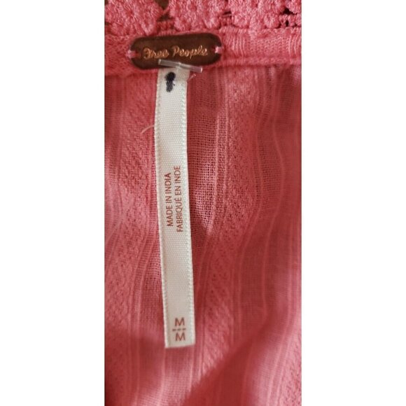 NEW FREE PEOPLE SARAFINA PEACH LEMONADE COMBO EMBROIDERED TASSEL TOP SZ MEDIUM - Picture 10 of 10